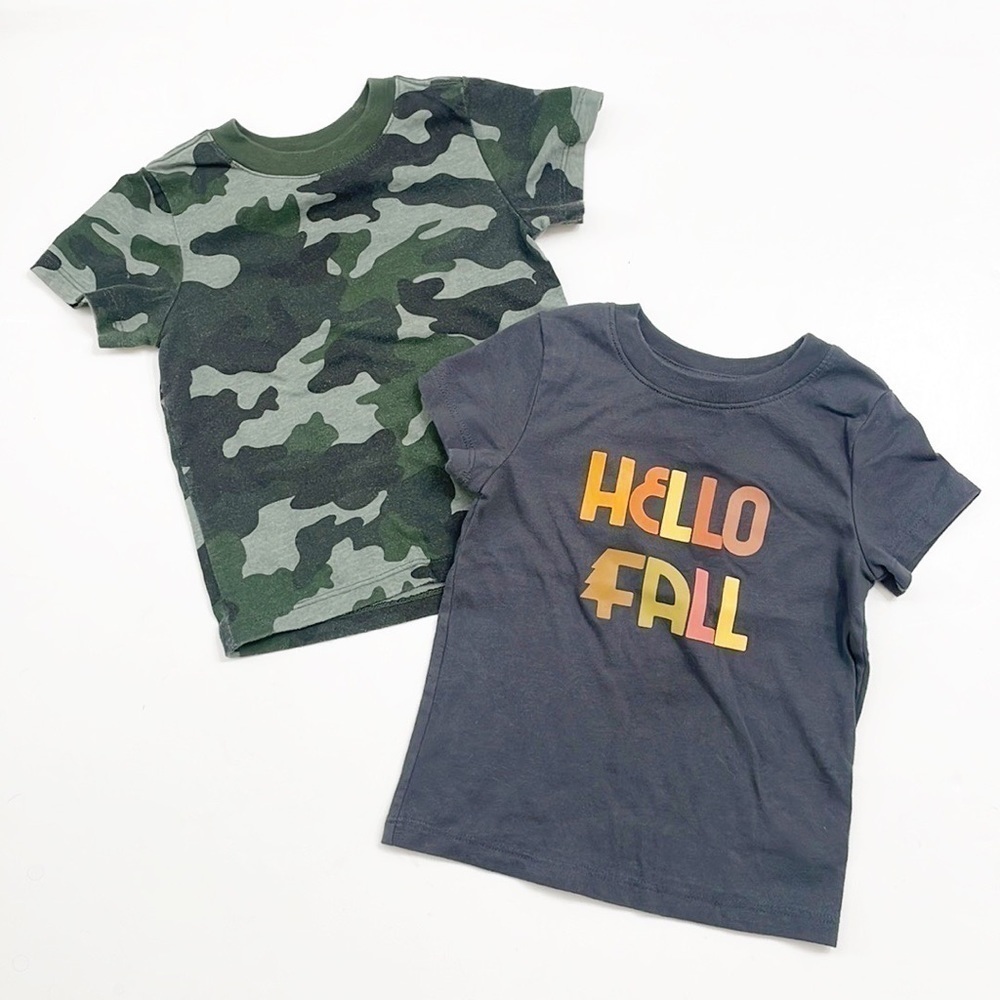 Cat & Jack camo & Hello Fall baby boy short sleeve t-shirts